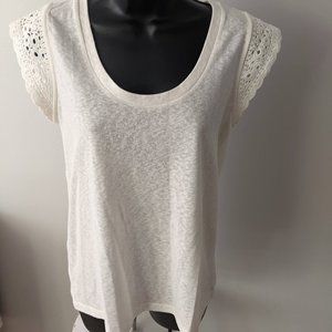 LOFT Laced Cap Sleeves Top